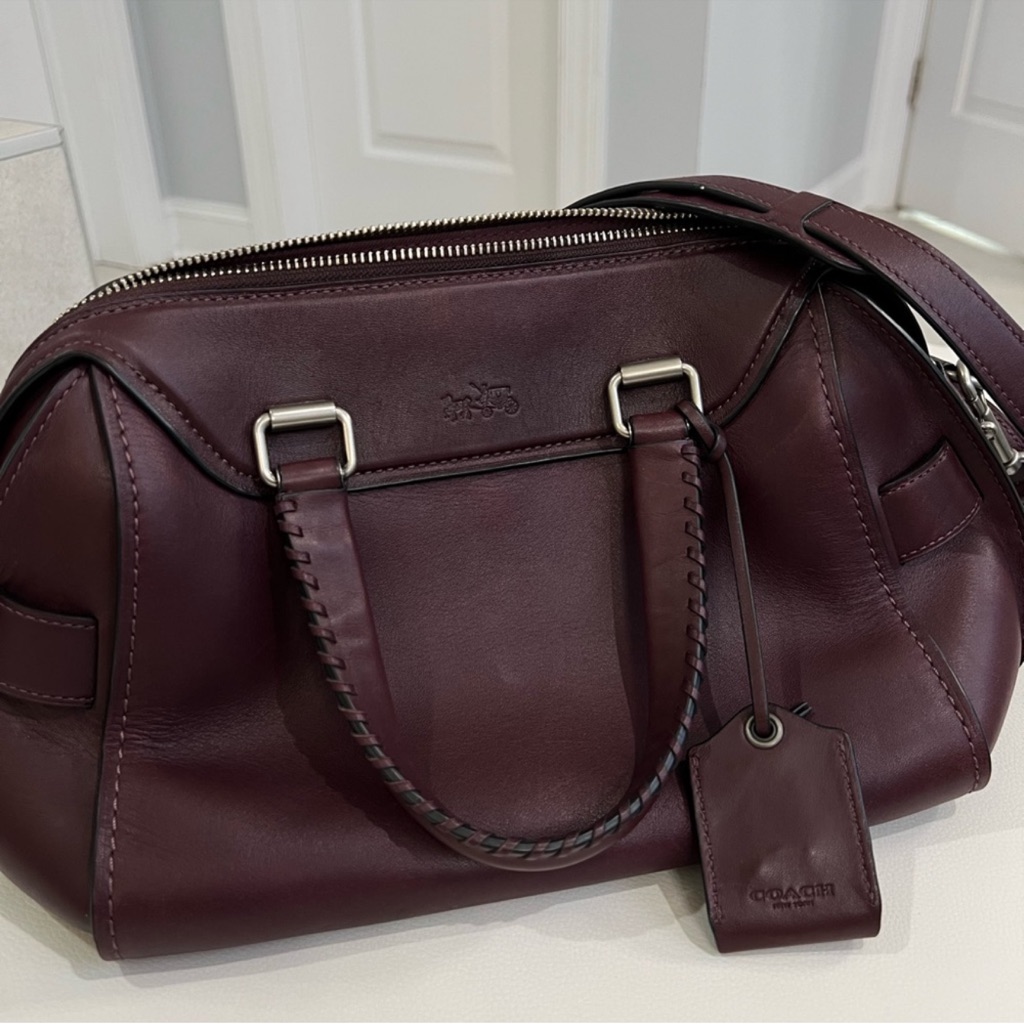 Coach Ace Satchel Burgundy Leather